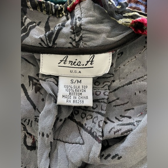 Aris A. Silk Art to Wear Velvet Peacock Kimono Topper Jacket S/M Cardigan - Picture 3 of 5